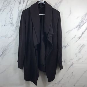 All Saints Maroon Knit Drape Open Front Cardigan